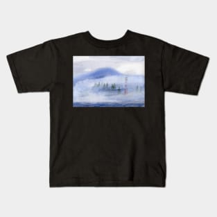 Lighthouse with Fog Watercolor Painting Kids T-Shirt